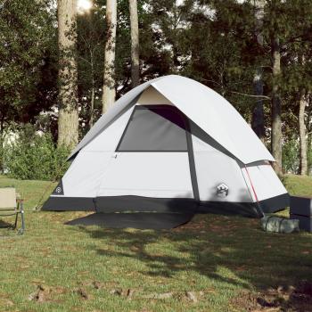 Kuppel-Campingzelt 3 Personen Weiß Dunkel Wasserdicht
