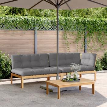 ARDEBO.de - 3-tlg. Garten-Sofagarnitur aus Paletten mit Kissen Akazienholz