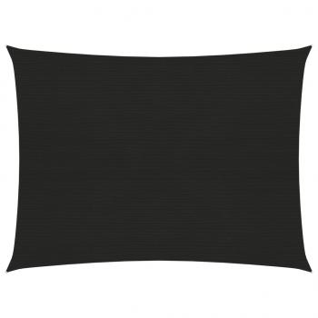 ARDEBO.de - Sonnensegel 160 g/m² Schwarz 5x6 m HDPE
