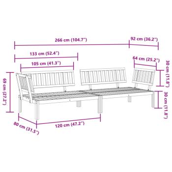 Garten-Ecksofas aus Paletten 2 Stk. Massivholz Akazie