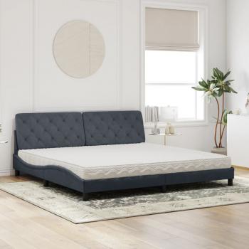 Bett mit Matratze Dunkelgrau 200x200 cm Samt