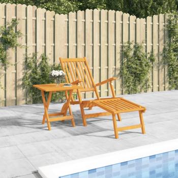 ARDEBO.de - Gartenliege mit Fußteil und Tisch Massivholz Akazie