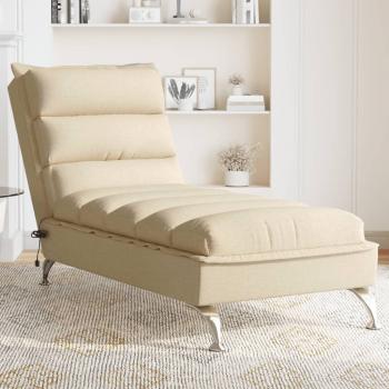 ARDEBO.de - Massage-Chaiselongue mit Kissen Creme Stoff