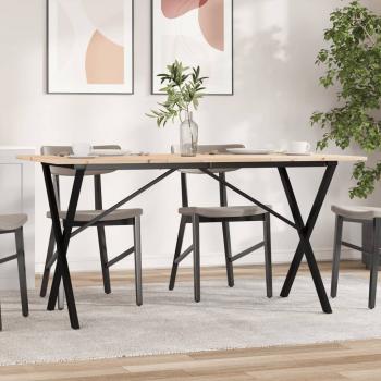 ARDEBO.de - Esstisch X-Gestell 160x80x75 cm Massivholz Kiefer und Gusseisen