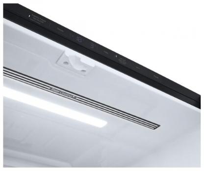LG GMG960EVJE Stand Side-by-Side Kombination, 91,4 cm breit, 638 L, Total No Frost, Eis-, Crushed Ice- und Wasserspender, ThinQ (WLAN), Festwasseranschluss, Essence Black Steel