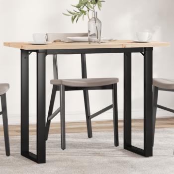 ARDEBO.de - Esstisch O-Gestell 100x50x75,5 cm Massivholz Kiefer & Gusseisen