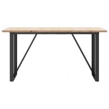 Esstisch O-Gestell 160x80x75,5 cm Massivholz Kiefer & Gusseisen