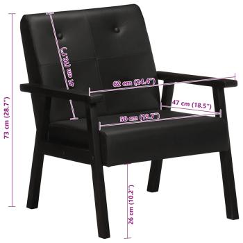 Sessel Schwarz Echtleder