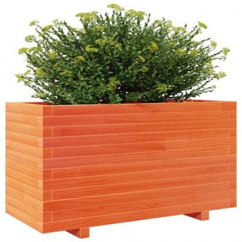 Pflanzkübel Wachsbraun 90x40x49,5 cm Massivholz Kiefer