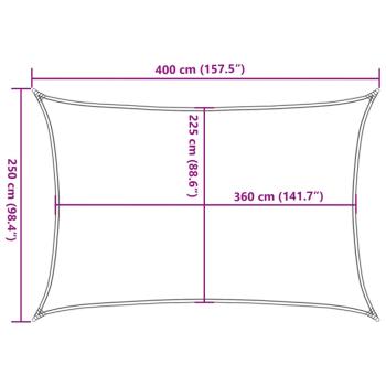 Sonnensegel 160 g/m² Rechteckig Hellgrau 2,5x4 m HDPE