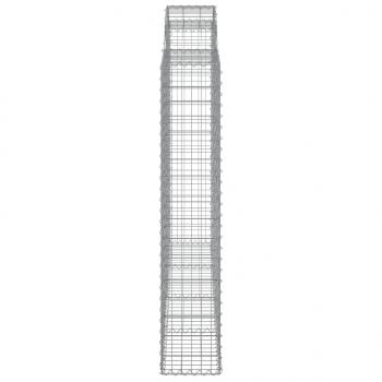 ARDEBO.de - Gabionen mit Hochbogen 7 Stk. 200x30x160/180cm Verzinktes Eisen