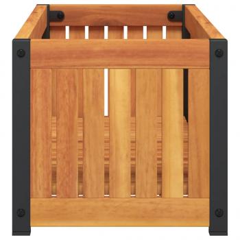Pflanzkübel 80x30x27,5 cm Massivholz Akazie und Stahl