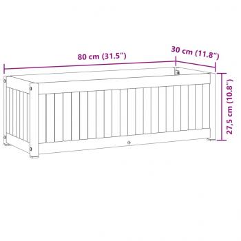Pflanzkübel 80x30x27,5 cm Massivholz Akazie und Stahl