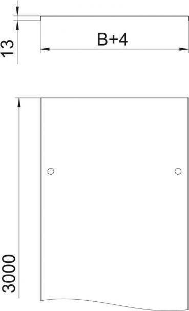 OBO Bettermann DRL/200 Kabelrinnendeckel mit Drehriegelverschluss, B: 200 mm, 3 Meter (6052207)
