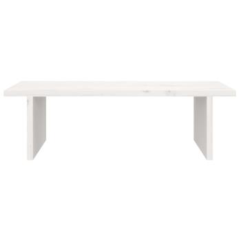 Monitorständer Weiß 50x27x15 cm Massivholz Kiefer