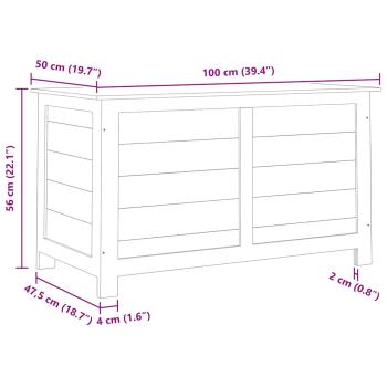Outdoor-Kissenbox 100x50x56 cm Massivholz Tanne