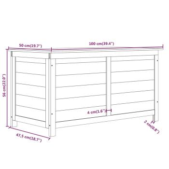 Outdoor-Kissenbox Anthrazit 100x50x56 cm Massivholz Tanne