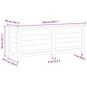 Outdoor-Kissenbox Anthrazit 150x50x56 cm Massivholz Tanne