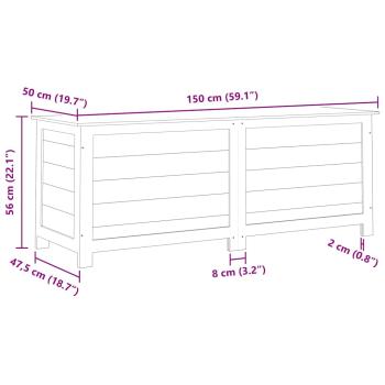 Outdoor-Kissenbox Braun 150x50x56 cm Massivholz Tanne