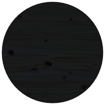 Couchtisch Schwarz Ø 45x40 cm Massivholz Kiefer