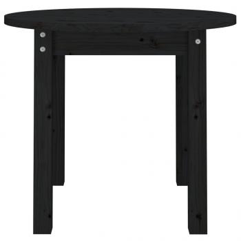 Couchtisch Schwarz Ø 55x45 cm Massivholz Kiefer