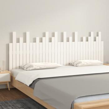 ARDEBO.de - Wand-Kopfteil Weiß 204x3x80 cm Massivholz Kiefer