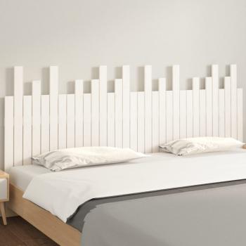 Wand-Kopfteil Weiß 204x3x80 cm Massivholz Kiefer