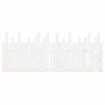 Wand-Kopfteil Weiß 204x3x80 cm Massivholz Kiefer