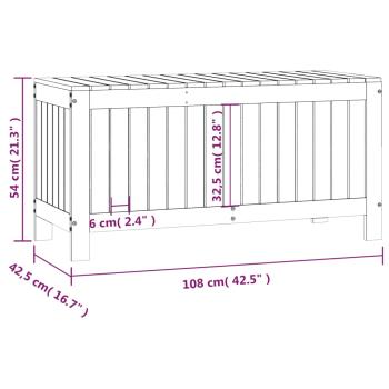 Gartentruhe Schwarz 108x42,5x54 cm Massivholz Kiefer