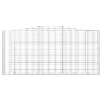 Gabione mit Hochbogen 400x50x180/200 cm Verzinktes Eisen