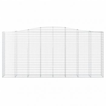 Gabione mit Hochbogen 400x50x180/200 cm Verzinktes Eisen