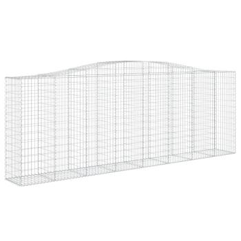 Gabione mit Hochbogen 400x50x140/160 cm Verzinktes Eisen