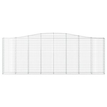 Gabione mit Hochbogen 400x30x140/160 cm Verzinktes Eisen