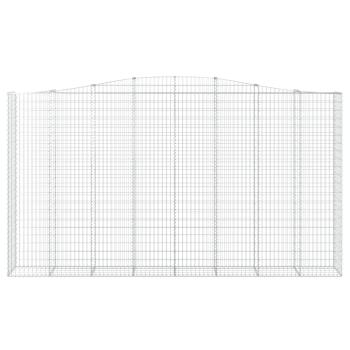 Gabione mit Hochbogen 400x50x220/240 cm Verzinktes Eisen