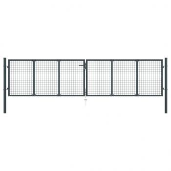 ARDEBO.de - Mesh-Gartentor Verzinkter Stahl 400 x 175 cm Grau