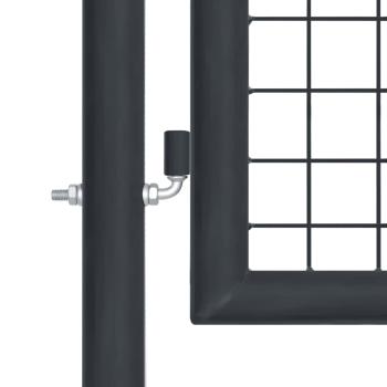 Maschen-Gartentor verzinkter Stahl 400 x 125 cm Grau