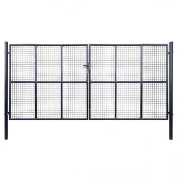 ARDEBO.de - Mesh-Gartentor Verzinkter Stahl 400 x 175 cm Grau