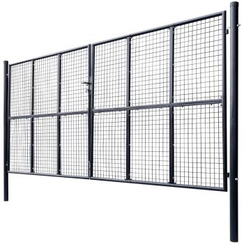 Mesh-Gartentor Verzinkter Stahl 400 x 175 cm Grau