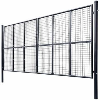 Mesh-Gartentor Verzinkter Stahl 400 x 175 cm Grau