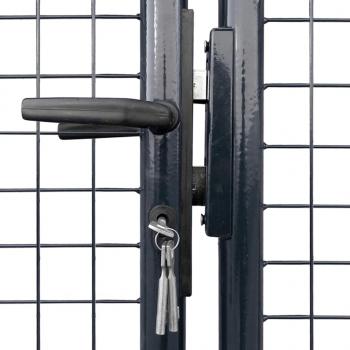 Mesh-Gartentor Verzinkter Stahl 400 x 175 cm Grau