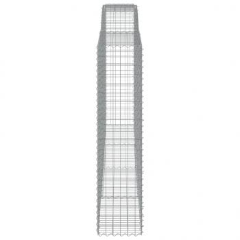 Gabionen mit Hochbogen 6 Stk. 400x50x200/220cm Verzinktes Eisen