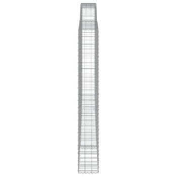 Gabionen mit Hochbogen 8 Stk. 400x30x220/240cm Verzinktes Eisen