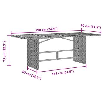 9-tlg. Garten-Essgruppe mit Kissen Grau Poly Rattan