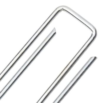 Bodenanker 50 Stk. U-Form 20x4 cm Verzinkter Stahl