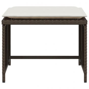 Gartenstuhl mit Fußhocker Braun Poly Rattan
