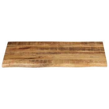 Tischplatte 90x60x2,5 cm Baumkante Massivholz Raues Mangoholz