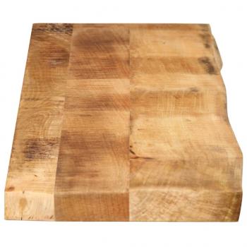 Tischplatte 180x20x2,5 cm Baumkante Massivholz Raues Mangoholz