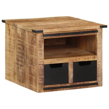 Couchtisch mit Schubladen 50x50x40 cm Massivholz Mango