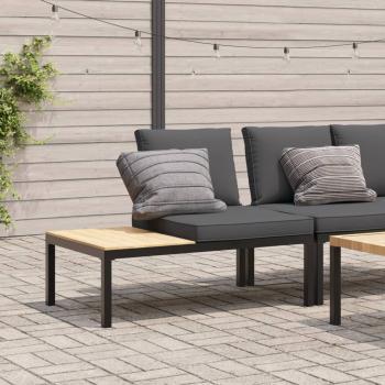 ARDEBO.de - Gartenbank mit Kissen Schwarz Aluminium