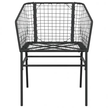 Gartenstühle 2 Stk. Schwarz Poly Rattan